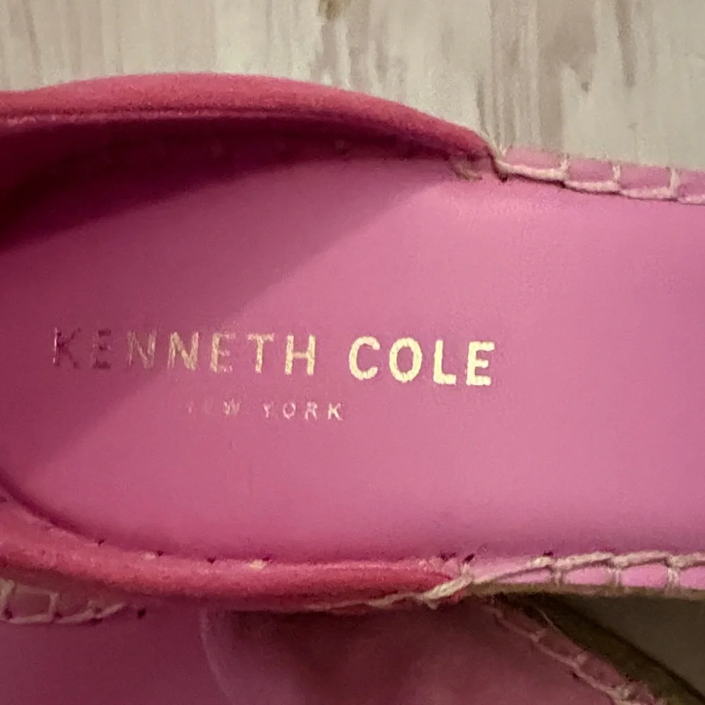 #184 Kenneth Cole Sol Espadrille Wedge Sandals high heel W sz 8 NWOT
